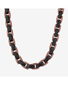 Robert Alton Stainless Steel with Black & Brown Finish Oval Link Chain