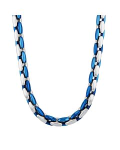 Robert Alton Stainless Steel with White & Blue Finish Link Chain