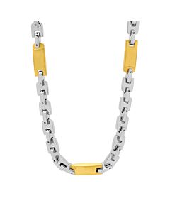Robert Alton Stainless Steel with Yellow Finish Tag Link Chain