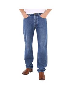 Roberto Cavalli Blue Cotton Chimera Crest Straight Leg Jeans