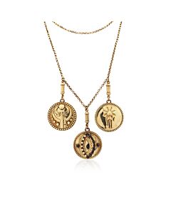Roberto Cavalli Ladies Metallic Lucky Coin Choker Necklace