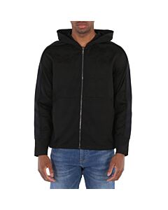 Roberto Cavalli Men's Black Monogram Zipped Hooded Sweatshirt