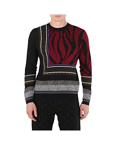 Roberto Cavalli Men's Scarf Jacquard Sweater, Size Small