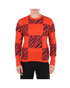 Roberto Cavalli Men's Zebra Check-jacquard Sweater