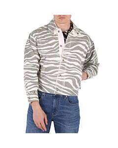 Roberto Cavalli Men's Zebra Print Cotton Jacket