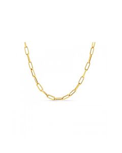 Roberto Coin 18 Karat Yellow Gold Alternating Polished & Fluted Fine Paperclip Link Chain Necklace - 5310168AY220