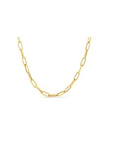 Roberto Coin 18k Alternating Polished And Fluted Fine Paperclip Link 17" Chain  5310168AY170