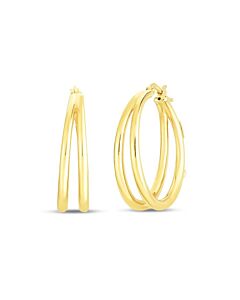 Roberto Coin 18K Gold Graduated 30mm Thin Double Hoop Earrings