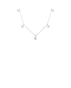 Roberto Coin 18K White Gold Five Diamond Drop Station Necklace