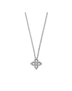 Roberto Coin 18K White Gold Small Princess Flower Diamond Necklace - 7771370AWCHX