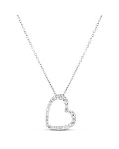 Roberto Coin 18K White Gold Tiny Treasures Diamond Heart Necklace - 000141AWCHX0