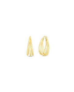 Roberto Coin 18K Yellow Designer Gold Graduated Thin Triple Hoop Earrings - 6740625Ayer0