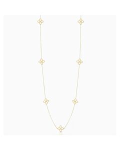 Roberto Coin 18k Yellow Gold 0.19cttw Diamond Cialoma Flower Station Necklace 33" - 8883412AY33X