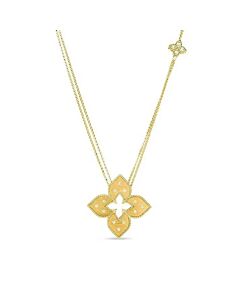 ROBERTO COIN 18k Yellow Gold 0.20cttw Diamond Venetian Princess Necklace