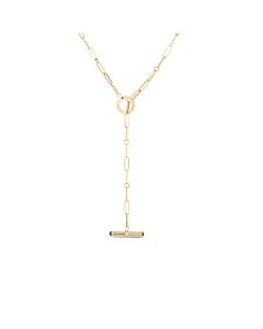 Roberto Coin 18K Yellow Gold Thin Lariat Paperclip Necklace