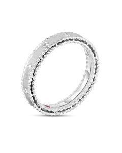 Roberto Coin 18KT White Gold Princess Band Ring With Diamonds