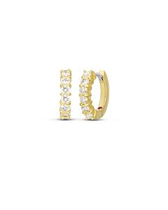 Roberto Coin 18KT Yellow Gold Huggy Earrings With Diamonds  001897AYERX0