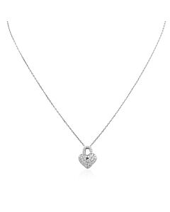 Roberto Coin Diamond Heart Lock Necklace In 18K White Gold - 002135AWCHX0