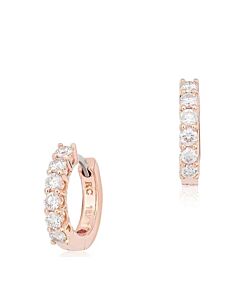 Roberto Coin Diamond Huggie Hoop Earrings in Rose Gold, 0.70 cttw - 001897AXERX0