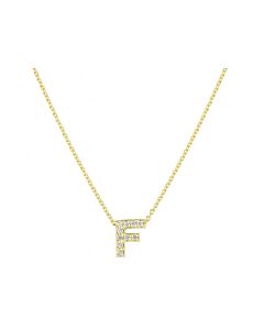 Roberto Coin Love Letter F Pendant Yellow Gold And Diamonds - 001634Aychxf