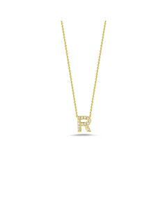 Roberto Coin Love Letter R Pendant Yellow Gold And Diamonds R - 001634Aychxr
