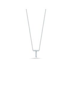 Roberto Coin Love Letter T White Gold And Diamonds Pendant - (001634Awchxt)