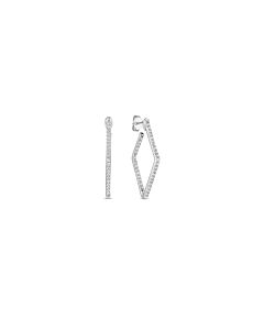 Roberto Coin Perfect Diamond Hoops Collection White Gold Diamonds Earrings - 111456AWERX0