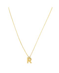 ROBERTO COIN Princess 18K Yellow Gold Diamond Initial Necklace, R