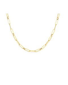 Roberto Coin Thin Paper Clip Link Necklace 17" in 18kt Yellow Gold