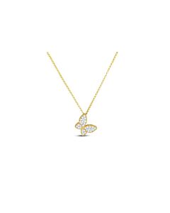 ROBERTO COIN Two Tone Diamond Butterfly Charm Necklace