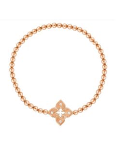 Roberto Coin Venetian Princess Beaded Stretch Bracelet with Diamond Accents in Rose Gold - 7773047AXLBX