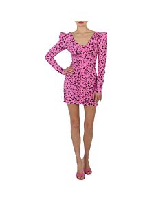 Rotate Ladies Super Pink Comb Jacquard Printed Mini Dress, Brand Size 34 (US Size 0)