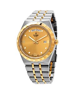 Royal Stainless Steel with 18kt Yellow Gold Links Champagne Dial Watch