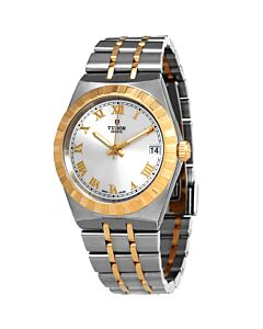 Royal Stainless Steel with 18kt Yellow Gold Links Silver Dial Watch