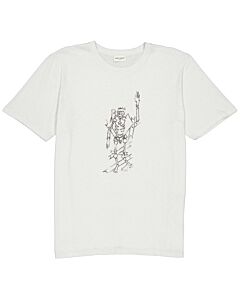 Saint Laurent Distressed Skeleton Print T-shirt
