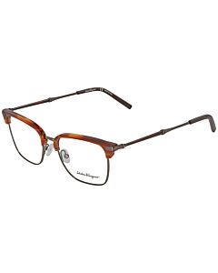 Salvatore Ferragamo 50 mm Striped Brown/Ruthenium Eyeglass Frames