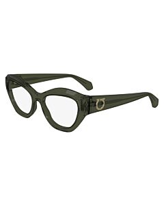 Salvatore Ferragamo 52 mm Transparent Khaki Eyeglass Frames