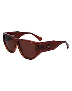 Salvatore Ferragamo 56 mm Transparent Brown Sunglasses