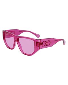 Salvatore Ferragamo 56 mm Transparent Pink Sunglasses