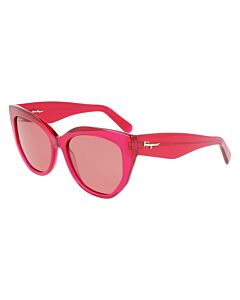 Salvatore Ferragamo 56 mm Transparent Red Sunglasses
