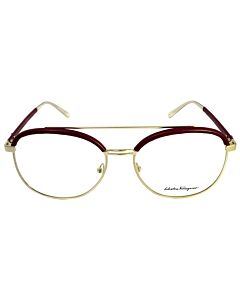 Salvatore Ferragamo 57 mm Gold/Burgundy Eyeglass Frames