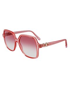 Salvatore Ferragamo 57 mm Transparent Coral Sunglasses