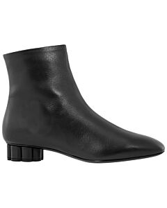 Salvatore Ferragamo Ladies Black Flower Heel Boots