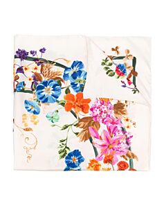 Salvatore Ferragamo Ladies Floral Gancini Print Silk Sqaure Scarf
