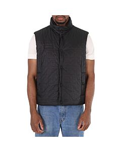 Salvatore Ferragamo Men's Black Gancini Logo Jacquard Nylon Vest