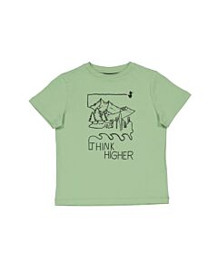 Save The Duck Kids Mint Green Think Higher Printed T-Shirt