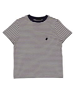 Save The Duck Kids Navy Blue Yasu Stripe Print Cotton T-Shirt, Size 8