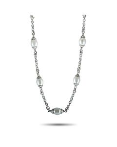 Scott Kay Sterling Silver and Pearl Chain Necklace