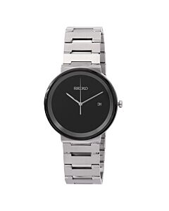 Men's Essentials Stainless Steel Black Sunray Dial Watch