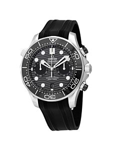 Men's Seamaster 300 Master Co-Axial Chronograph Rubber Black Dial Watch